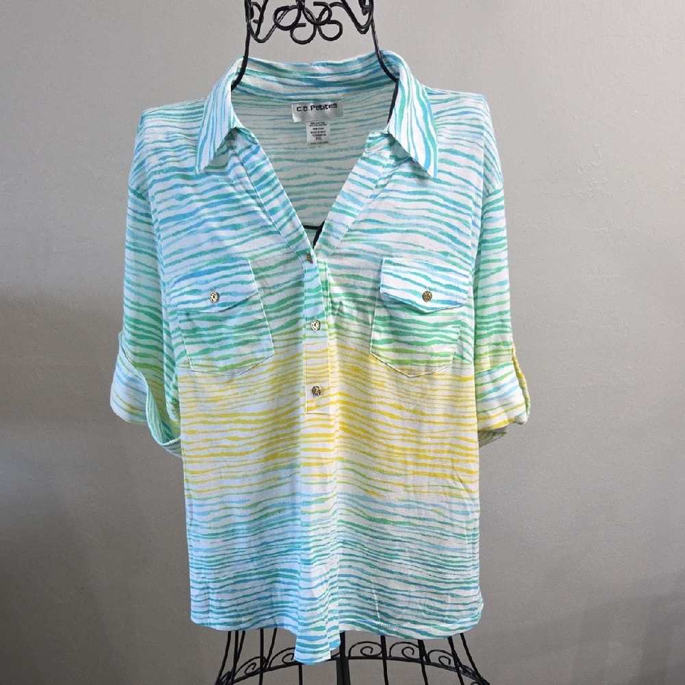 Colorful Striped Button Down Shirt